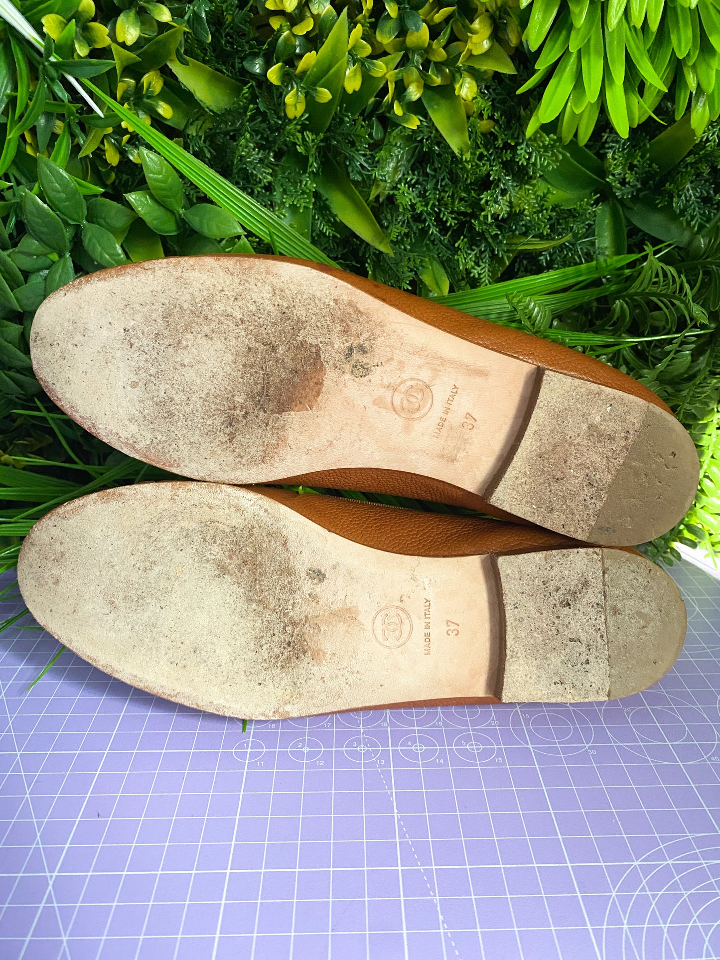 Chanel Tan Ballet Flats 37/4