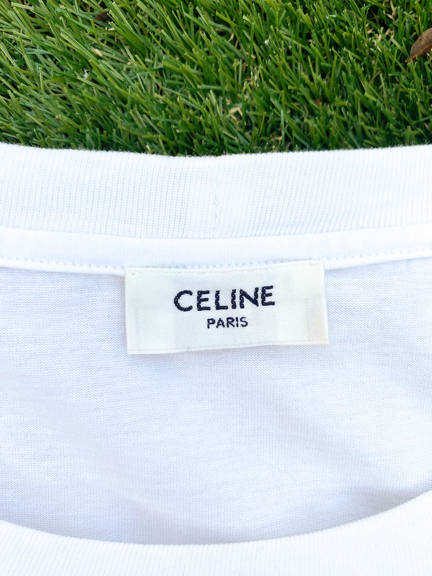 Celine Oversized Triomphe White Tshirt