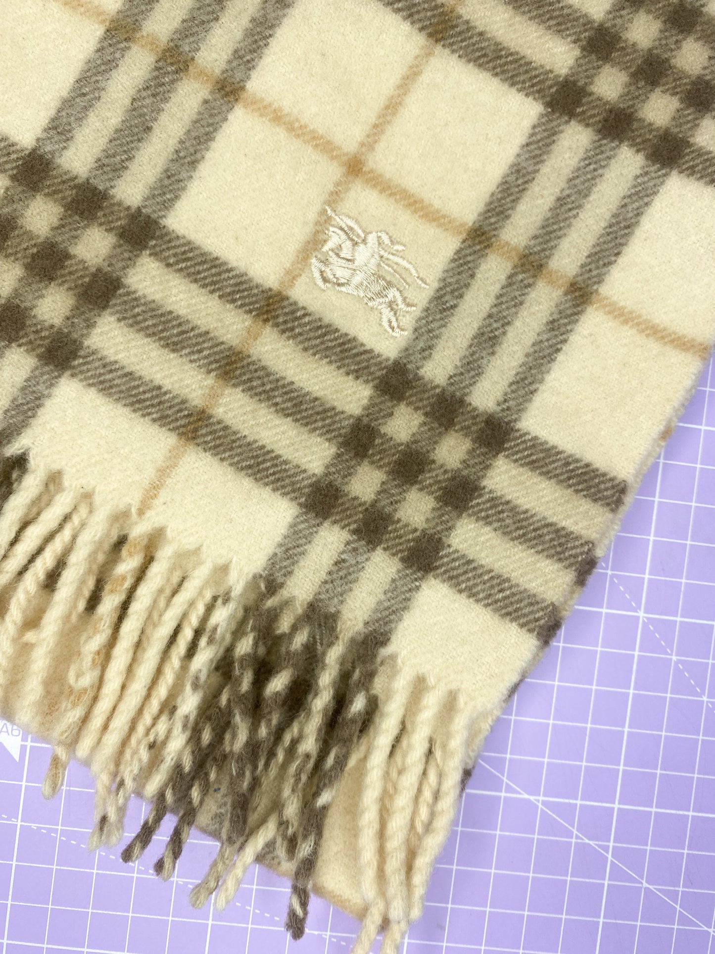 Burberry Lambswool Scarf Beige Brown