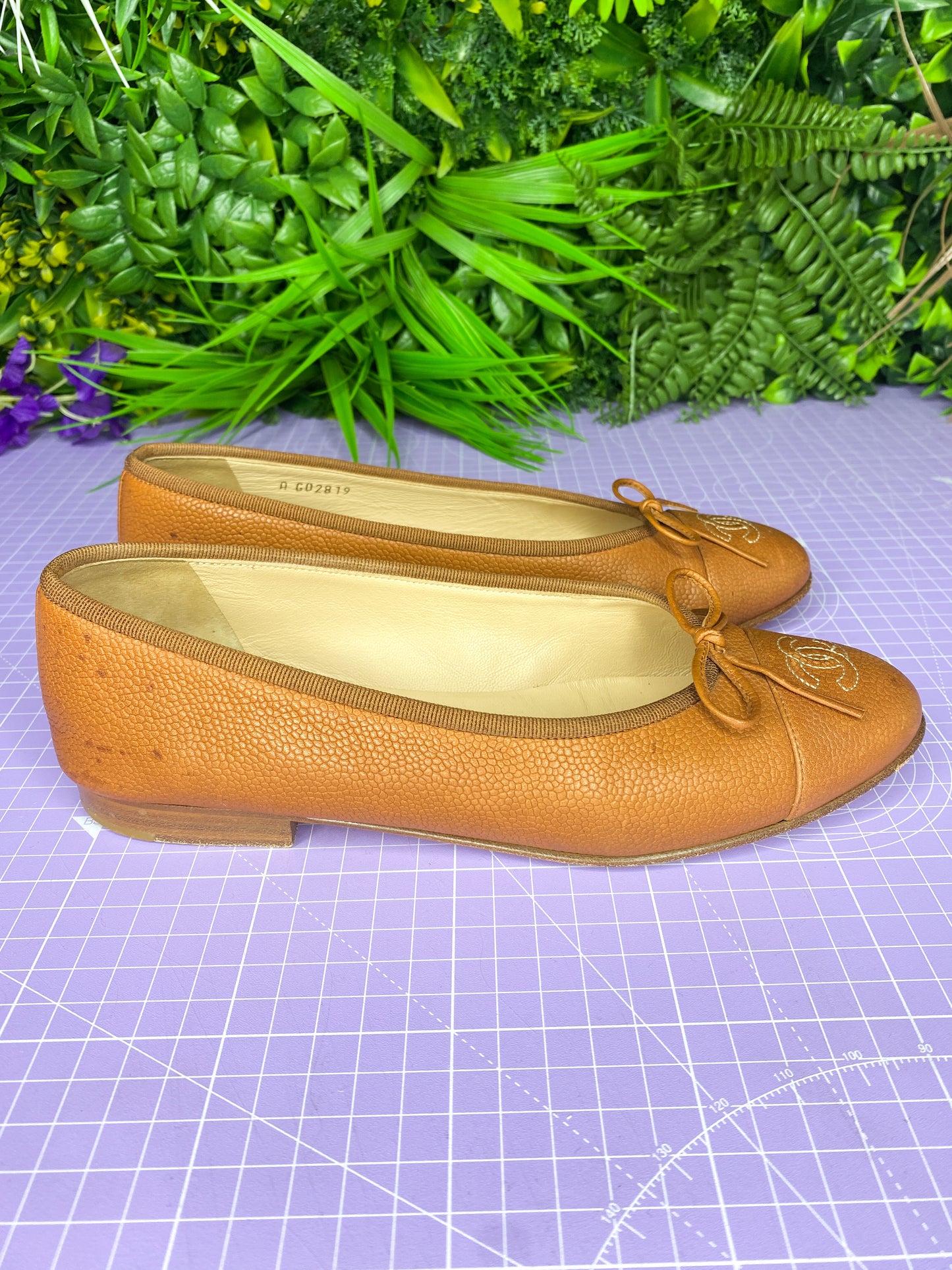 Chanel Tan Ballet Flats 37/4