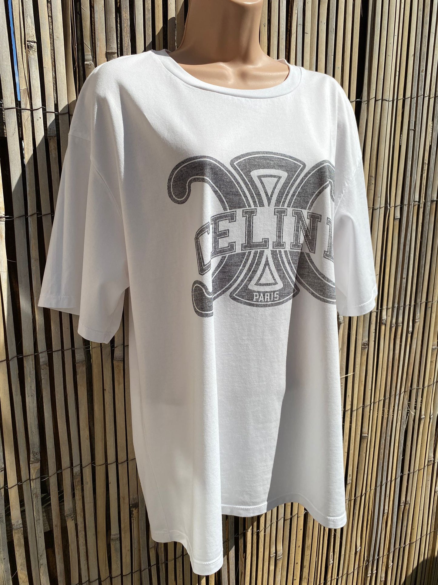 Celine Oversized Triomphe White Tshirt