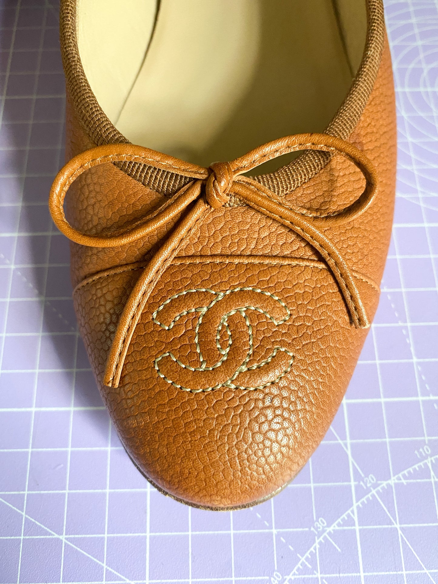 Chanel Tan Ballet Flats 37/4