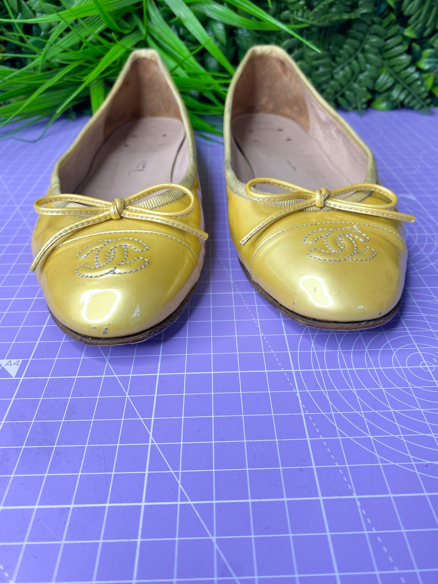 Chanel Ballet Flats Gold/Yellow 38/5