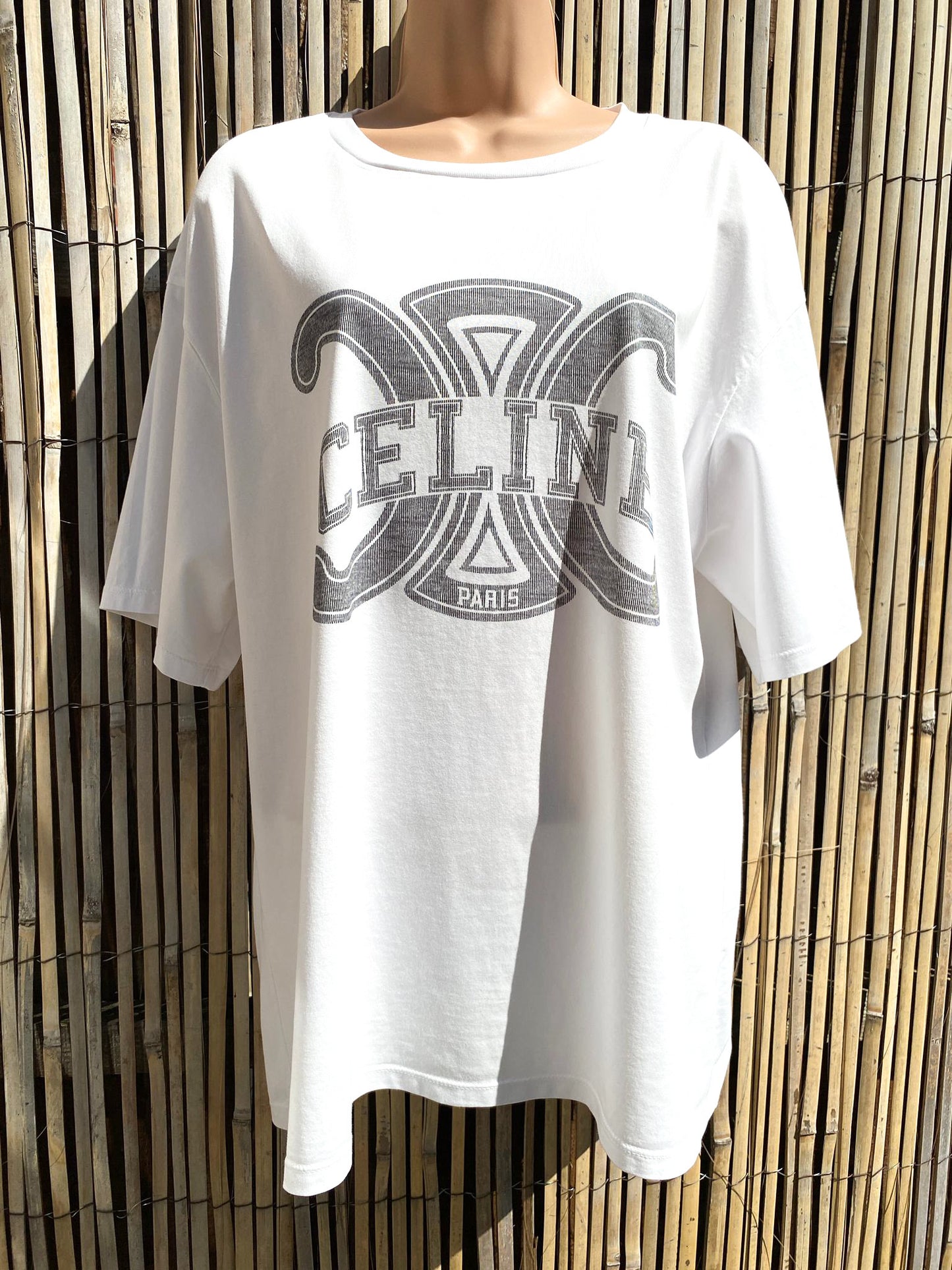 Celine Oversized Triomphe White Tshirt