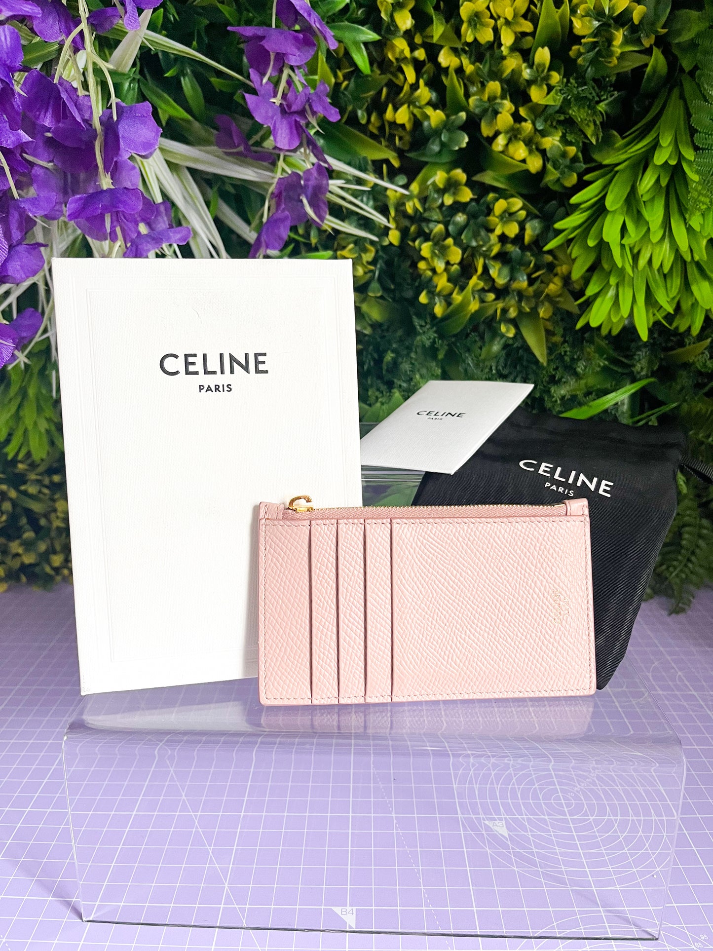 Brand New* Celine Zipped Compact Card Holder Vintage Pink