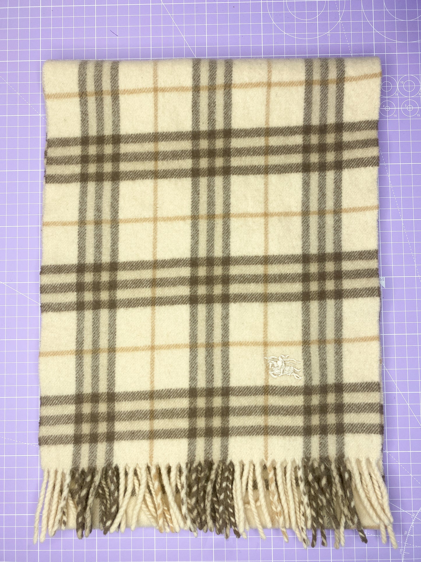 Burberry Lambswool Scarf Beige Brown