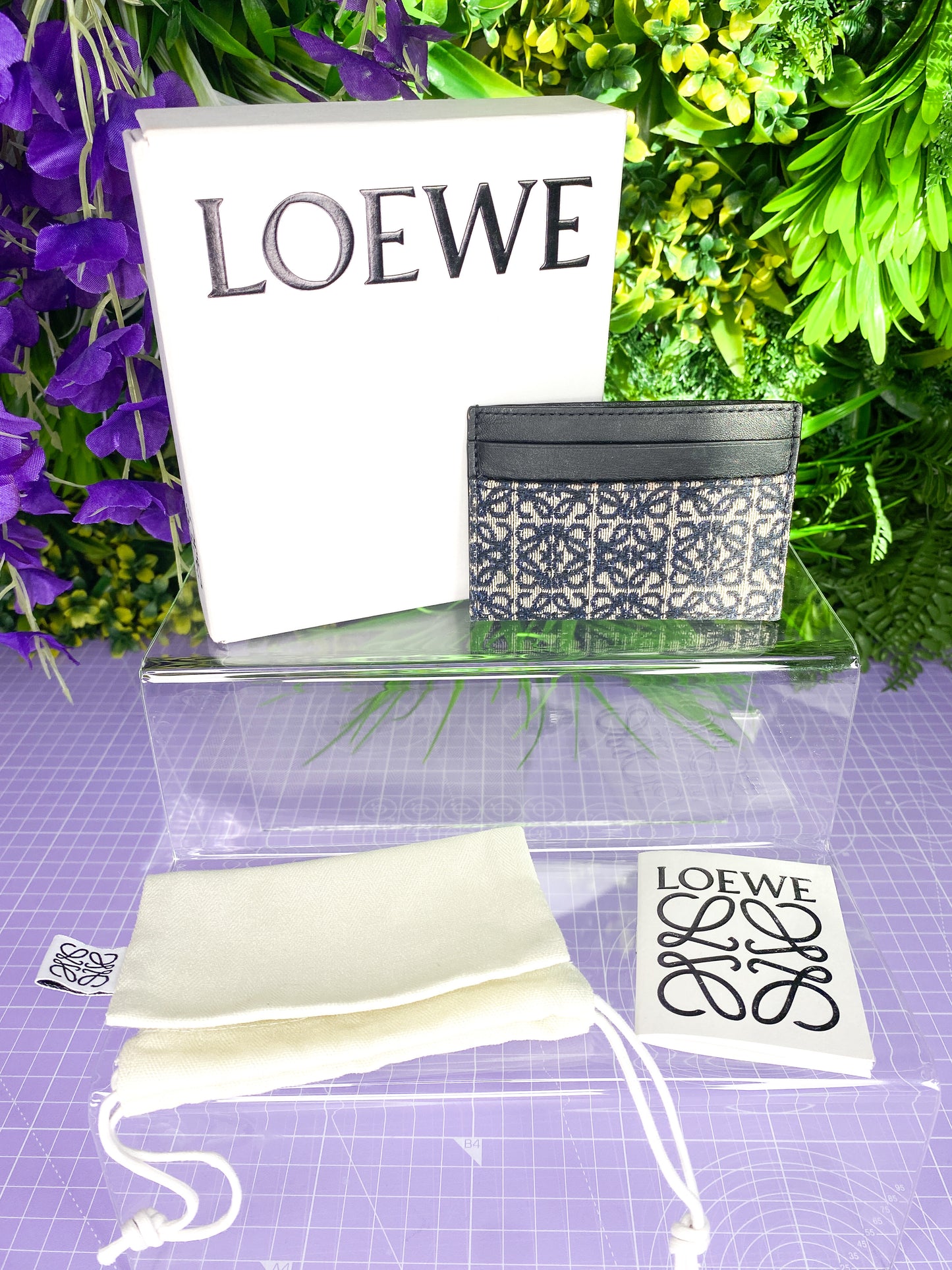 Loewe Plain Cardholder Jacquard & Calfskin Current Season