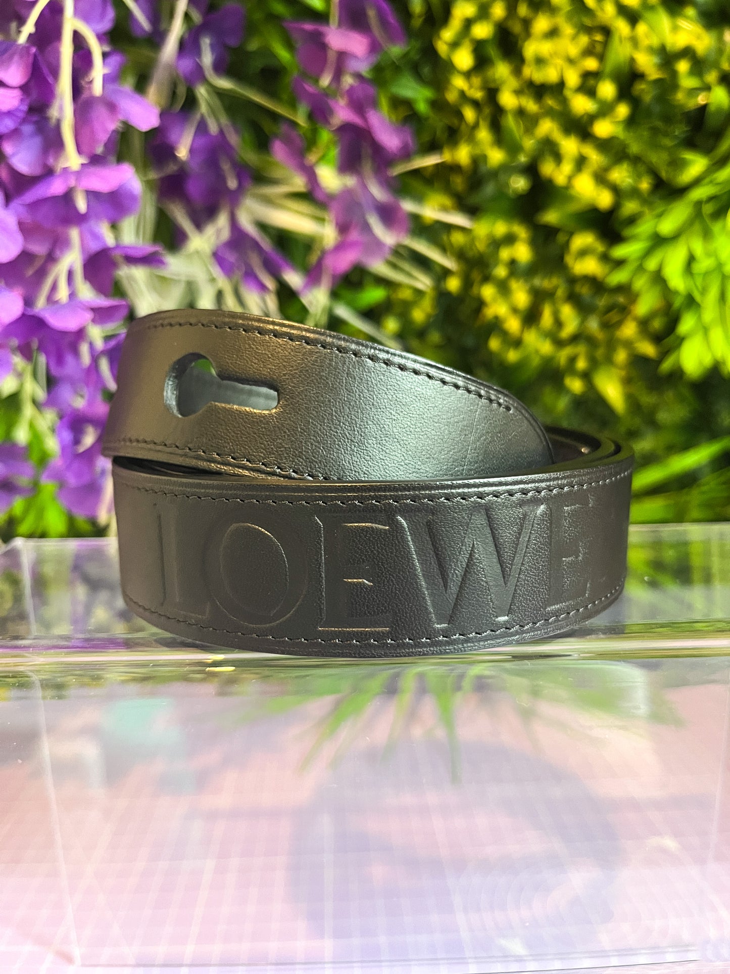 Loewe Logo Black Logo Belt Size 80