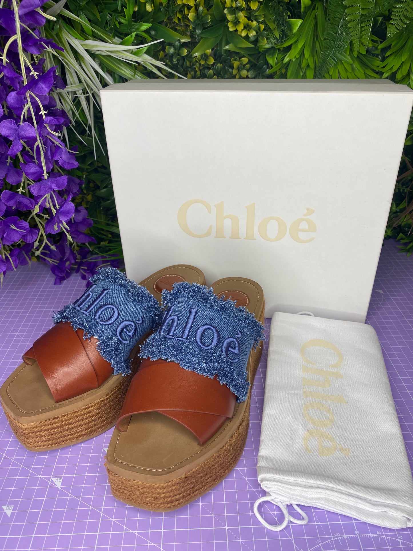 Chloé Woody Espadrilles Wedges 38/5