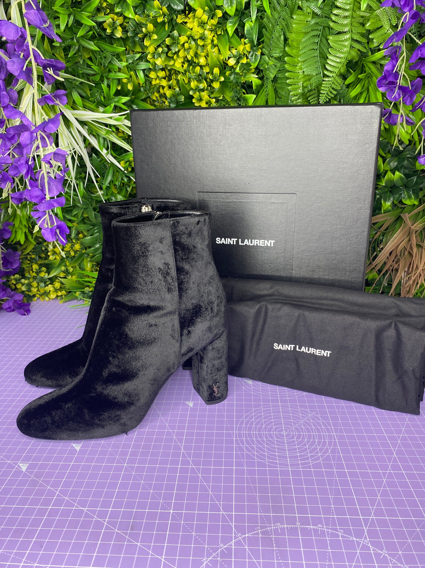 Saint Laurent Velvet Boots 37/4