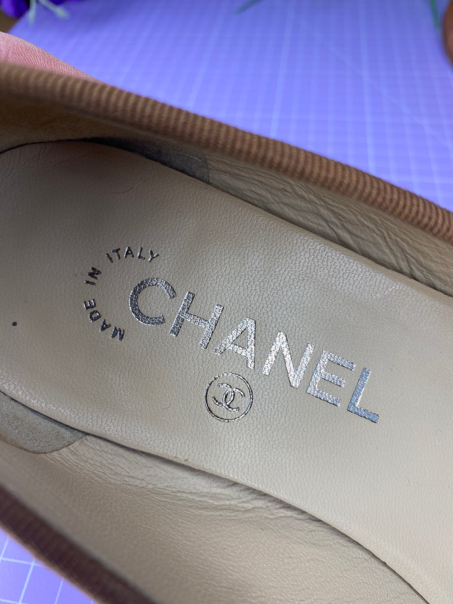 Chanel Tan Ballet Flats 37/4