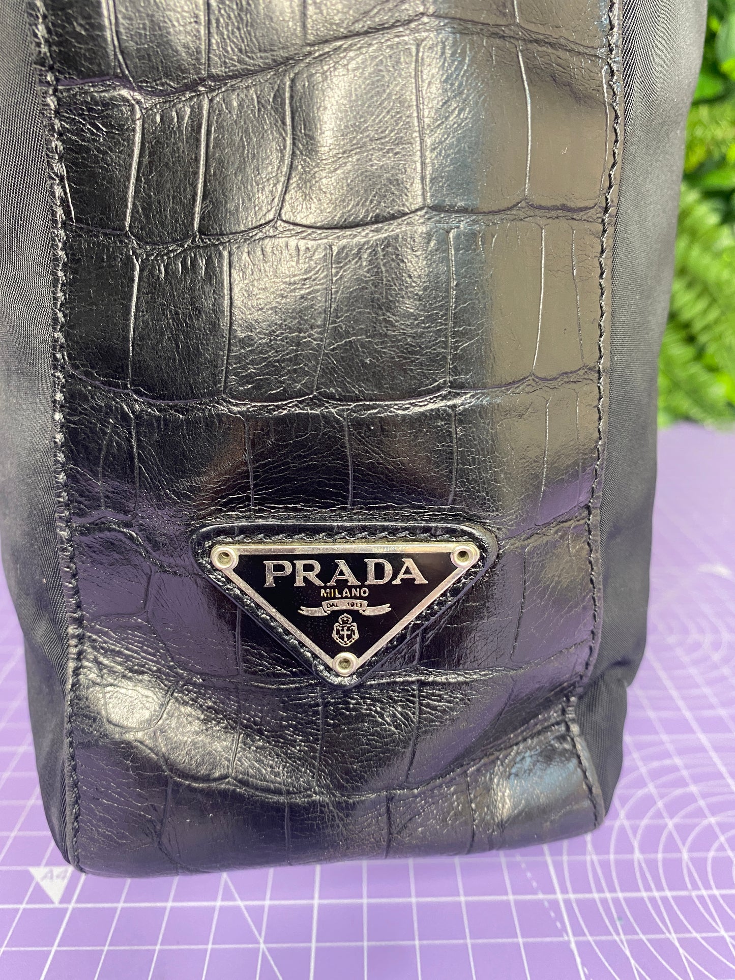 Prada Nylon & leather Shopper Tote