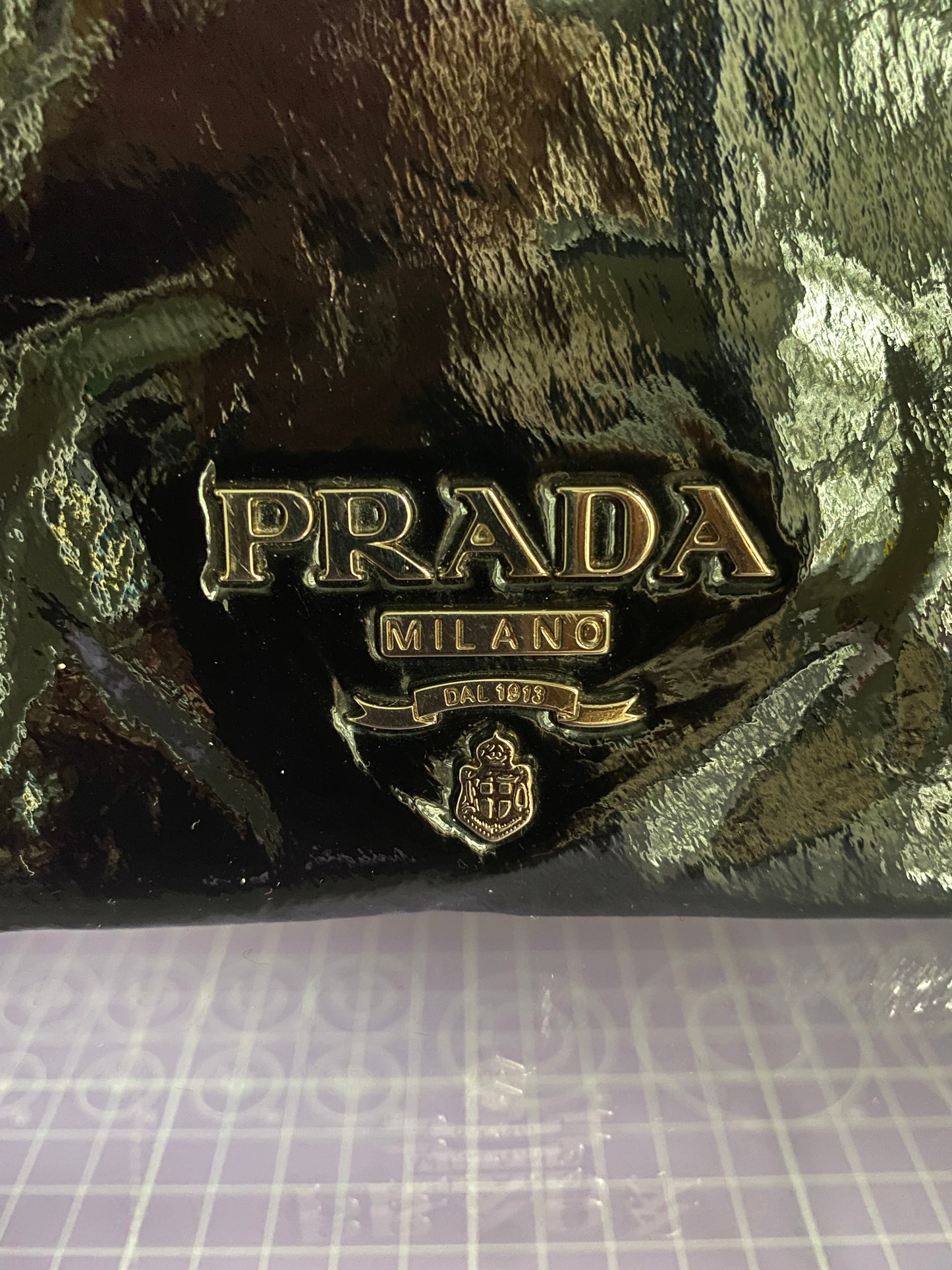 Prada Large Patent Leather Clutch Bag