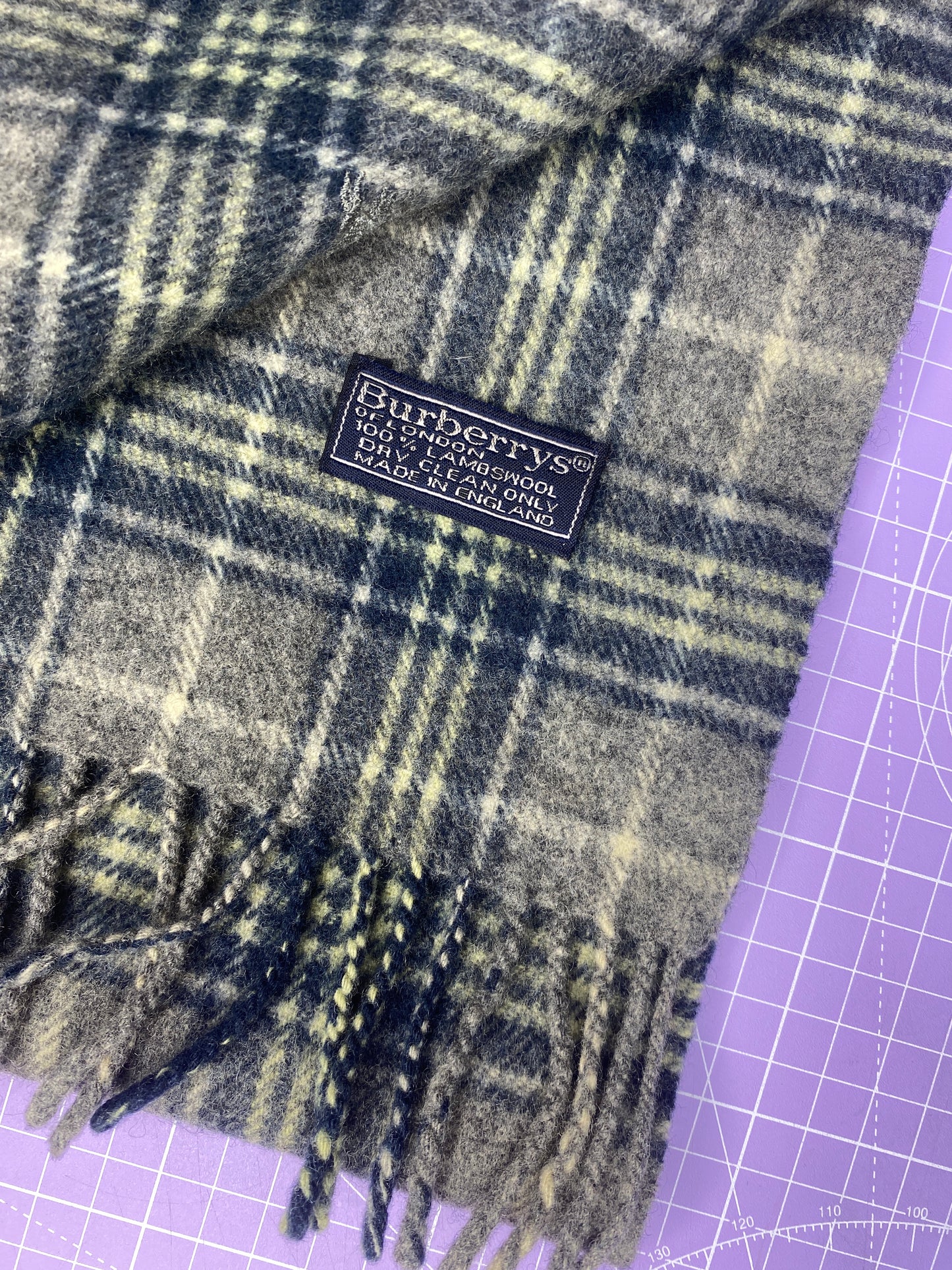 Burberry Lambswool Scarf Green Grey