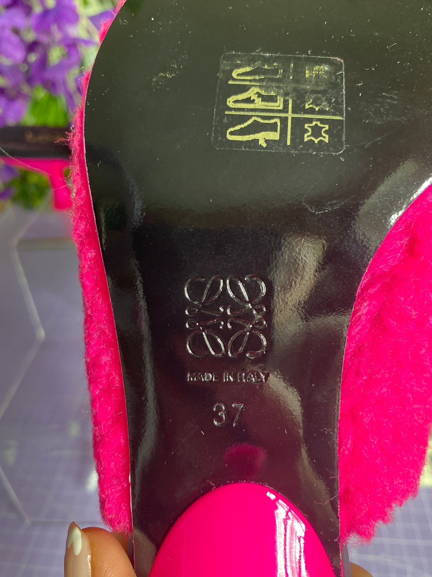 Brand New Neon Pink Shearling Kitten Heels 37/UK 4