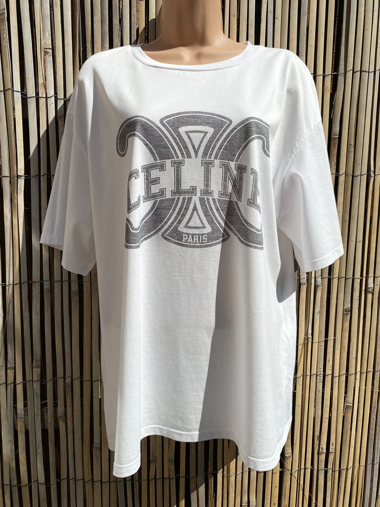 Celine Oversized Triomphe White Tshirt